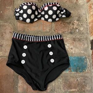 2 piece high waist swim suit